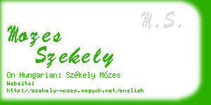 mozes szekely business card